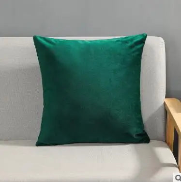 Solid Velvet Pillowcase – Red, Yellow, Blue, & Green Cushion for Sofa, Car, Living Room Home Decor, 45x45cm