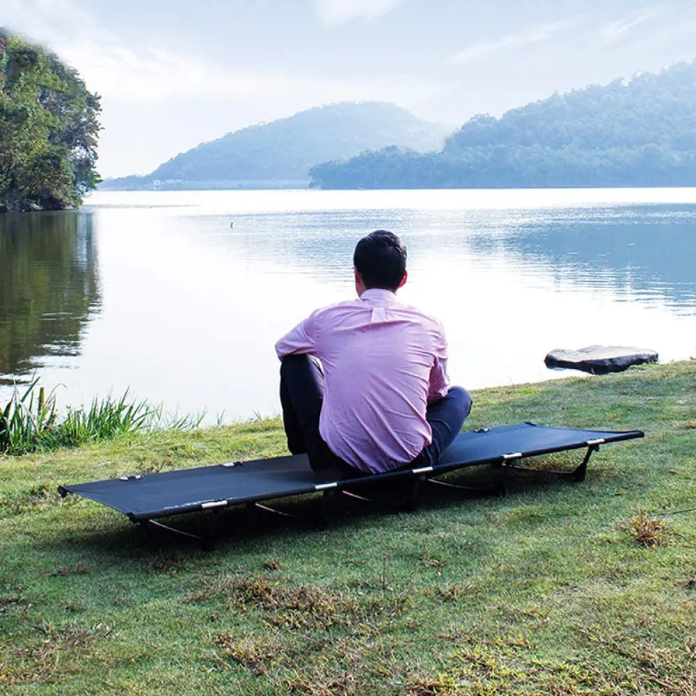Portable Foldable Camping Cot - Single Person Outdoor Folding Bed, 330LB Capacity, Compact for Picnic & Camping