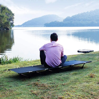Portable Foldable Camping Cot - Single Person Outdoor Folding Bed, 330LB Capacity, Compact for Picnic & Camping