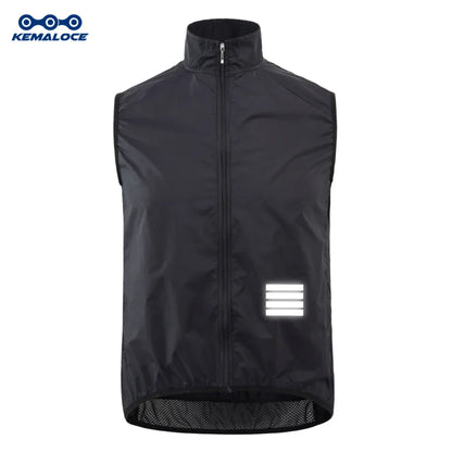 KEMALOCE 2023 Cycling Vest - Navy Blue Windproof Sleeveless Bicycle Gilet, Lightweight MTB Sports Wind Vest for Men