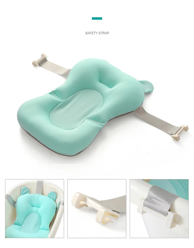 Non-Slip Baby Bath Cushion – Newborn Safety Support Pad & Soft Bathtub Mat