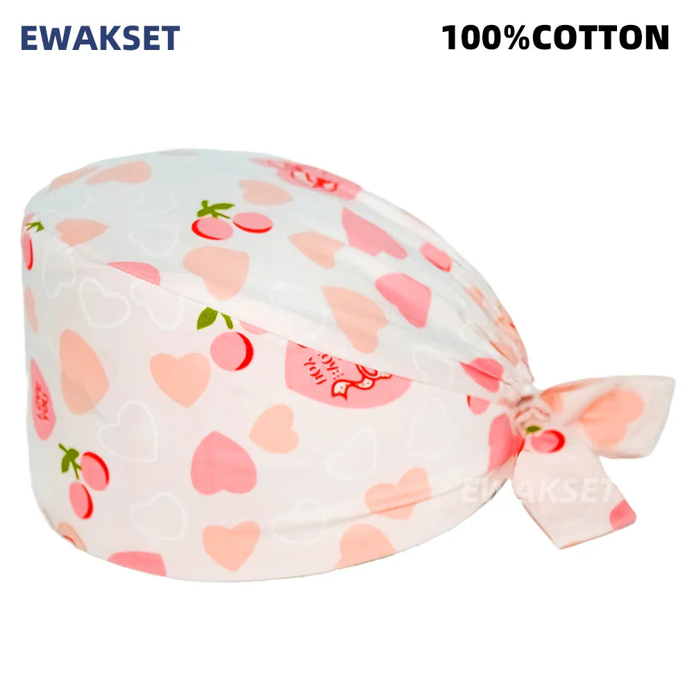 Unisex Soft Scrub Cap – Cartoon Print Surgical Hat for Men and Women, Operating Room Nursing Accessories