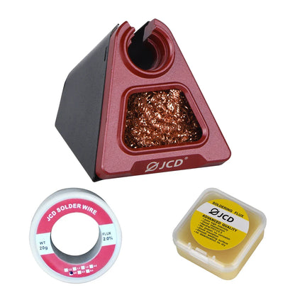 JCD 820 Aluminum Alloy Soldering Iron Stand – Electric Holder with Copper Cleaning Ball & RMA Flux