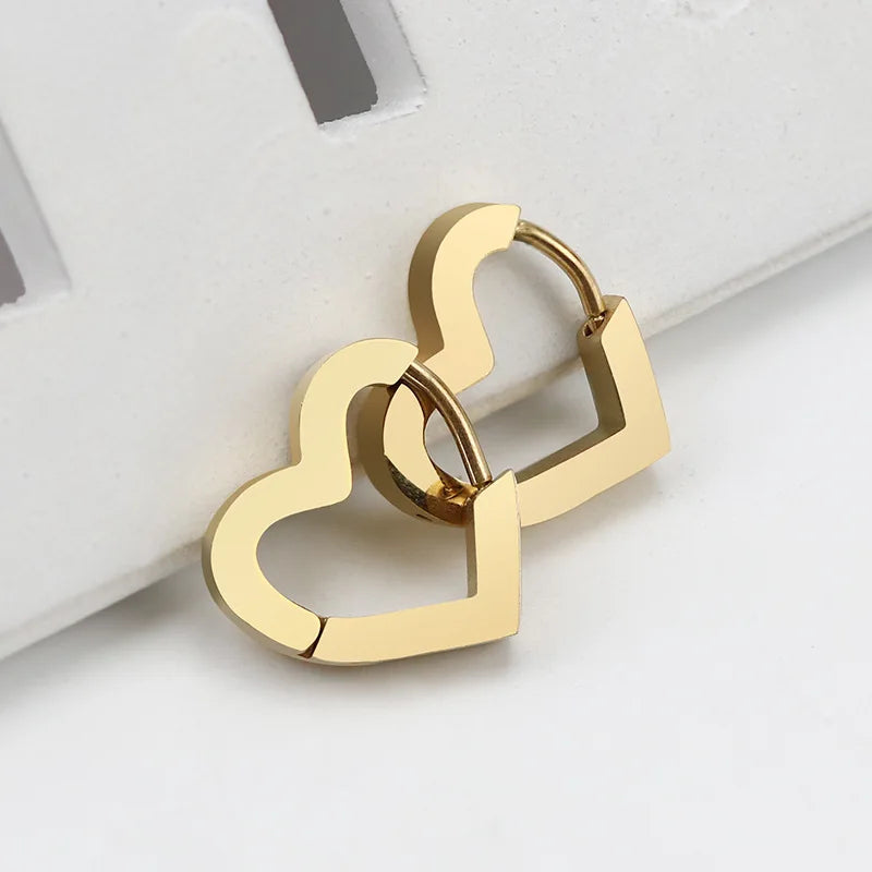 MEYRROYU Stainless Steel Mini Hoop Earrings – 3 Color Geometric Jewelry for Women & Men