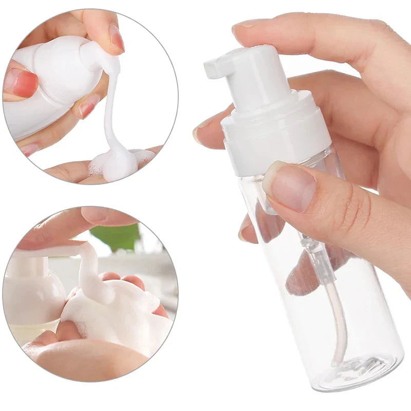30 Pcs Plastic Foam Pump Bottles - 30ml/50ml/60ml/100ml Empty Face Cleaner & Cosmetic Dispensers, Refillable Soap & Hand Sanitizer Bottles