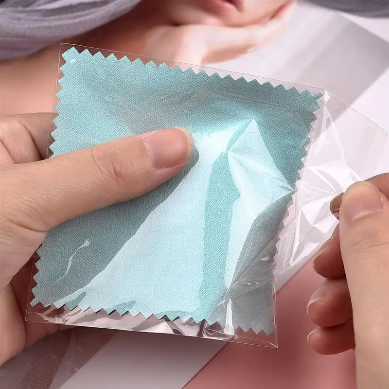 Silver Polishing Cloth – 8x8cm Reusable Jewelry Cleaning Wipes (10/50PCS) Anti-Tarnish