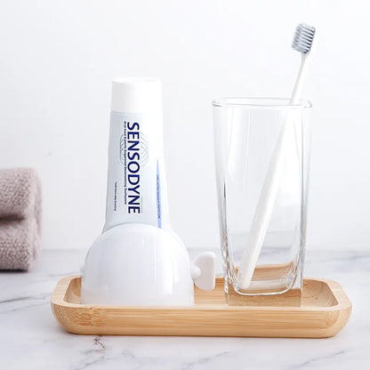 WIKHOSTAR Bathroom Accessory Set: Rolling Toothpaste Tube Squeezer and Dispenser with Cleanser Squeezer and Toothpaste Holder