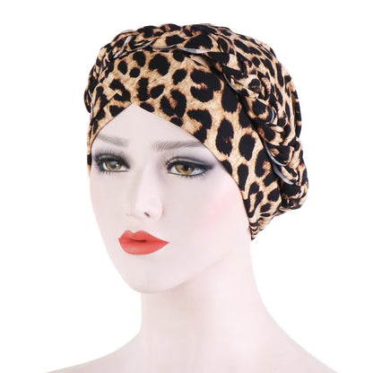 Women’s Cotton Head Scarf – Solid Turban Bonnet Hijab Cap with White Pearl Inner, Muslim Arab Wrap