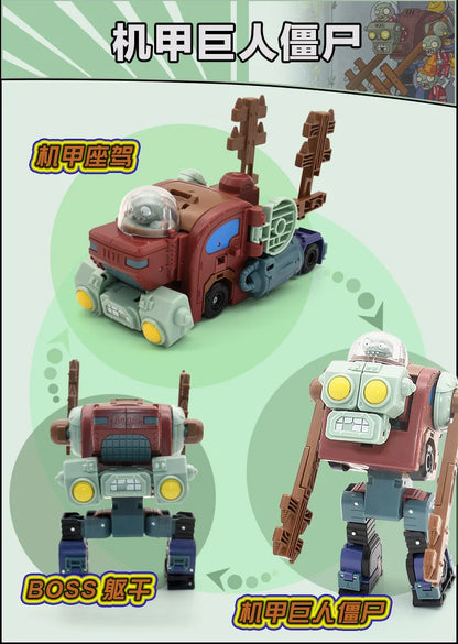5-in-1 Plants vs Zombies Boss Robot Action Figure Set – PVC Educational Toy Gift for Kids