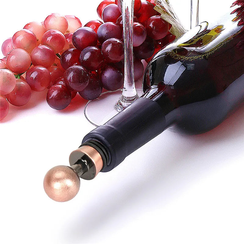 Bronze Champagne and Wine Bottle Stopper - Stainless Steel Wine Preserver for Home and Wedding
