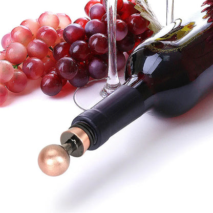 Bronze Champagne and Wine Bottle Stopper - Stainless Steel Wine Preserver for Home and Wedding