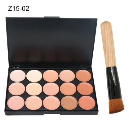15-Color Professional Concealer & Contour Palette – Full Coverage Camouflage Cream Foundation Makeup Kit