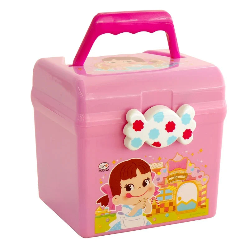 Cute Cartoon Kids Storage Box - Double Layer Portable Plastic Organizer for Toys, Crayons, Snacks & Building Blocks