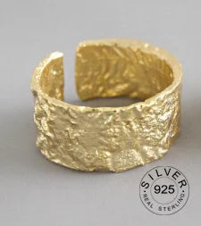 925 Sterling Silver Women’s Open Wave Ring – Irregular Wide Noodle Design Gift