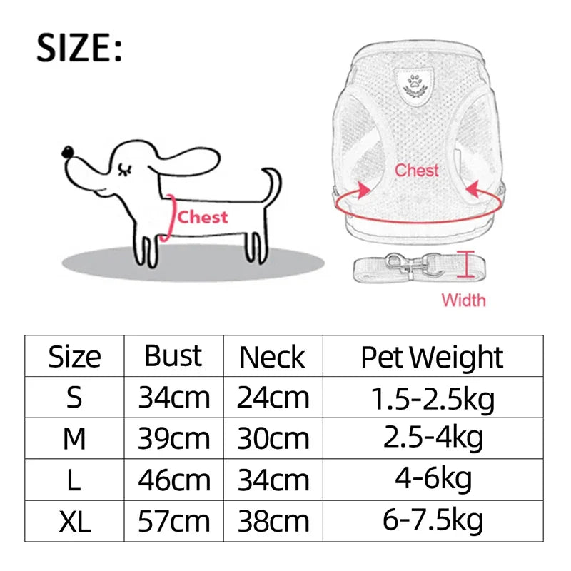 Adjustable Mesh Cat Harness Vest: Walking Lead Leash for Puppy Dogs - Polyester Collar for Small to Medium Pets, Pet Accessories
