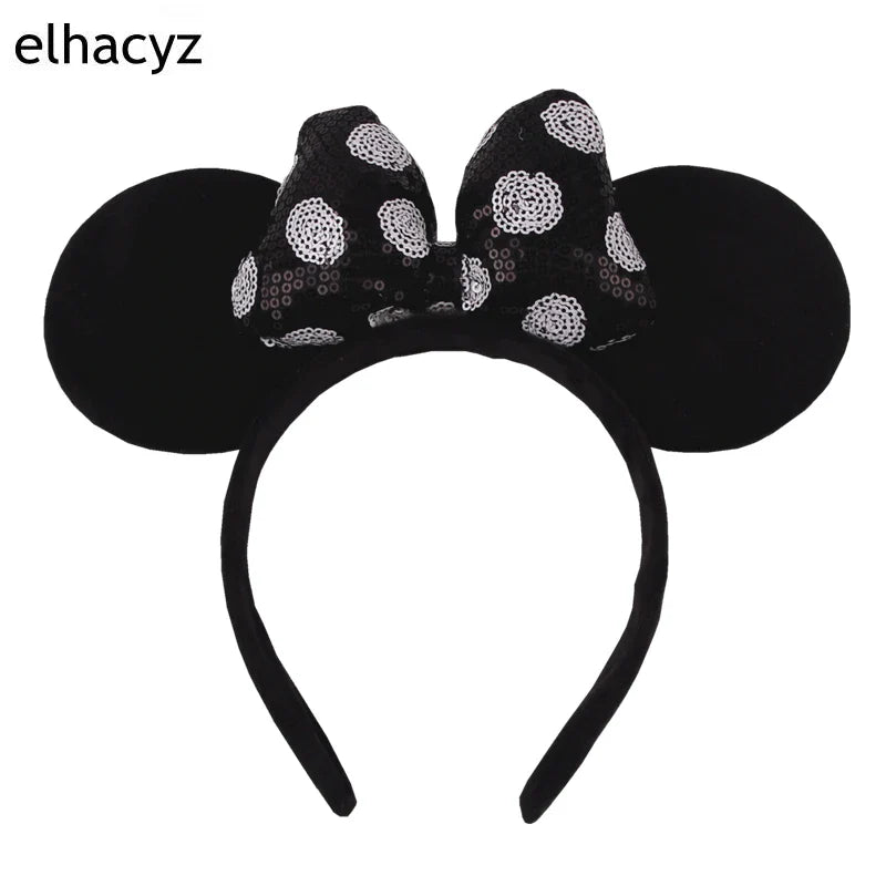 Big Classic Polka Dot Bow Minnie Mouse Ears Headband – Festival & Party Hairband for Women & Girls, Disney Trip Accessories
