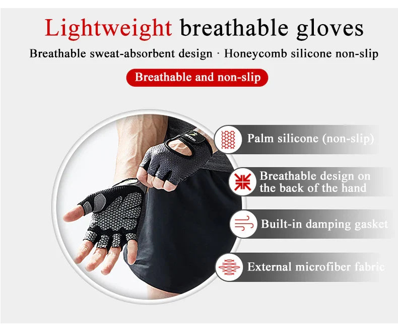 Gym Fitness Gloves – Half Finger Weight Lifting & Training Gloves for Men & Women, Workout Hand Protection