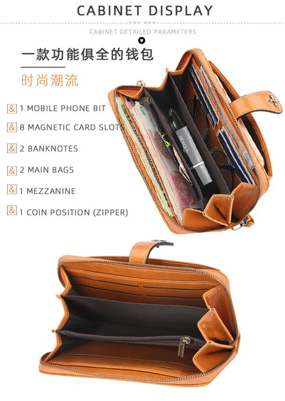 New Women’s PU Leather Wallet — Fashion Long Zipper Purse, Top Quality Brand Card Holder, Classic Female Wallet
