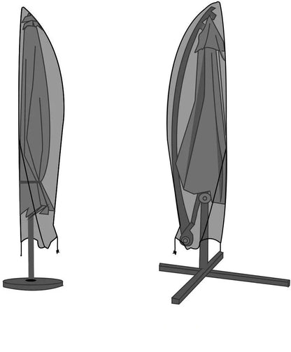 Waterproof 210D Black Patio Umbrella Cover – Durable Outdoor Parasol Protector with Zipper, Fits Market Umbrellas in 6 Sizes