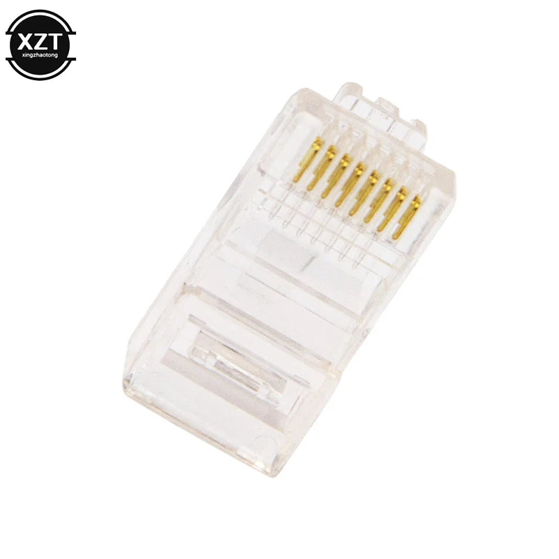 50/100 PCS RJ45 Modular Plugs — 8P8C Cat5 LAN Network Connectors | Professional High-Quality Ethernet Plugs