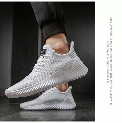 Men's White Sneakers – Casual Walking & Running Shoes, Plus Size 49, Tennis Masculino