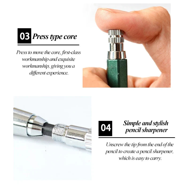 5.6mm Mechanical Pencils & Charcoal Graphite Leads – HB to 14B Soft, Medium, Hard Sketch Drawing Lead Core