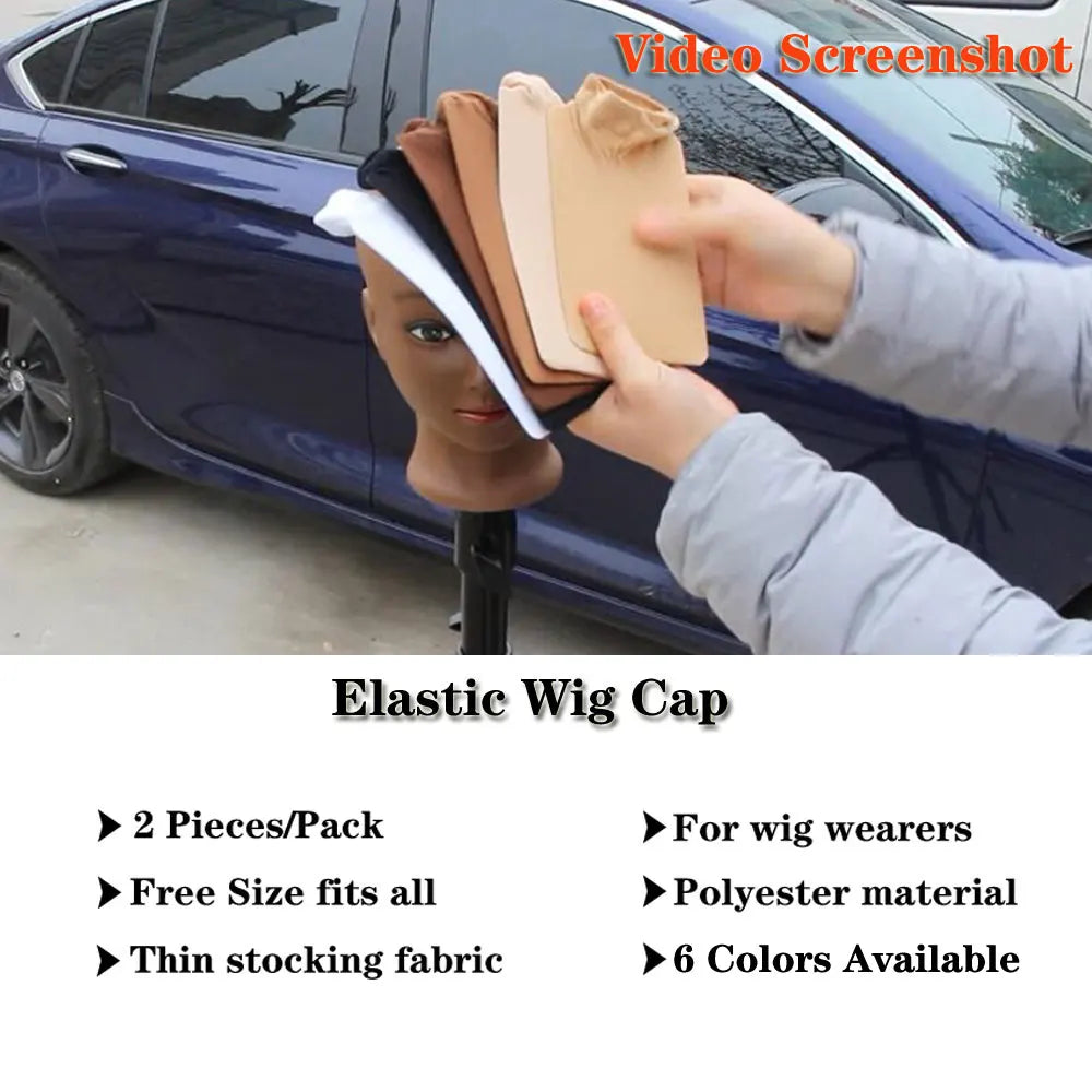 24PCS Wig Caps (12 Packs) – Stretchable Nylon Mesh Stocking Hair Nets, Breathable & Free Size for Wigs