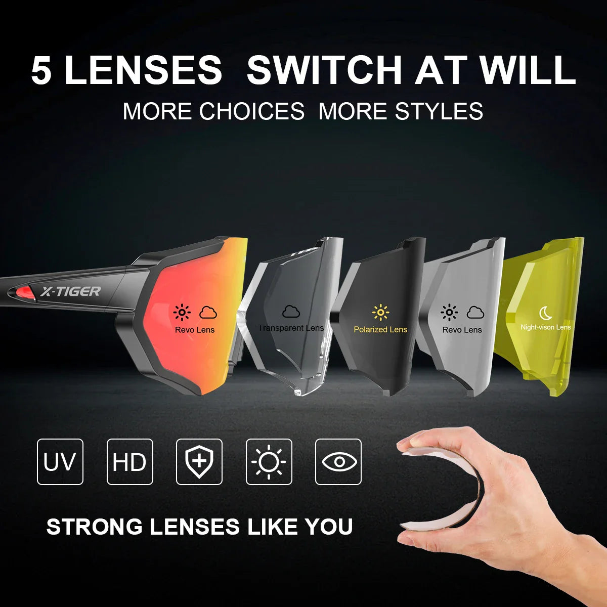 X-TIGER Polarized Cycling Glasses — Photochromic MTB & Road Bike Sunglasses for Sports