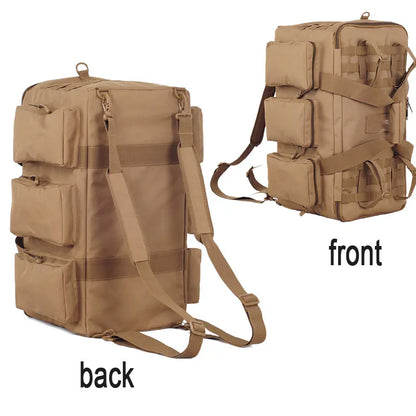 55L Tactical Duffel Bag – Large Camping Backpack for Hiking, Mountaineering, Travel & Gym, Men's Weekend Utility Bag