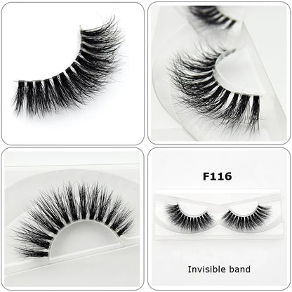 Visofree 3D Mink Eyelashes – Thick Handmade Full Strip Cruelty-Free False Lashes for Makeup M56