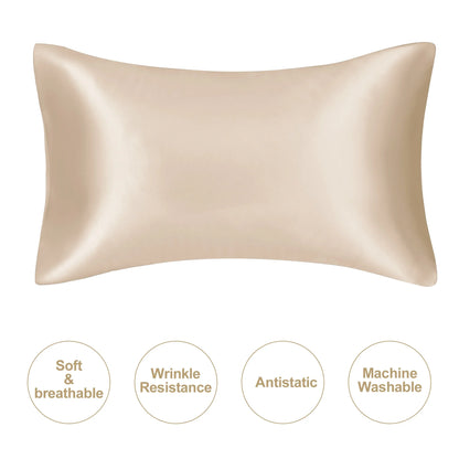 JuwenSilk Mulberry Silk Pillowcase – Silky Satin Natural Silk Pillowcase for Standard & Queen Size Beds