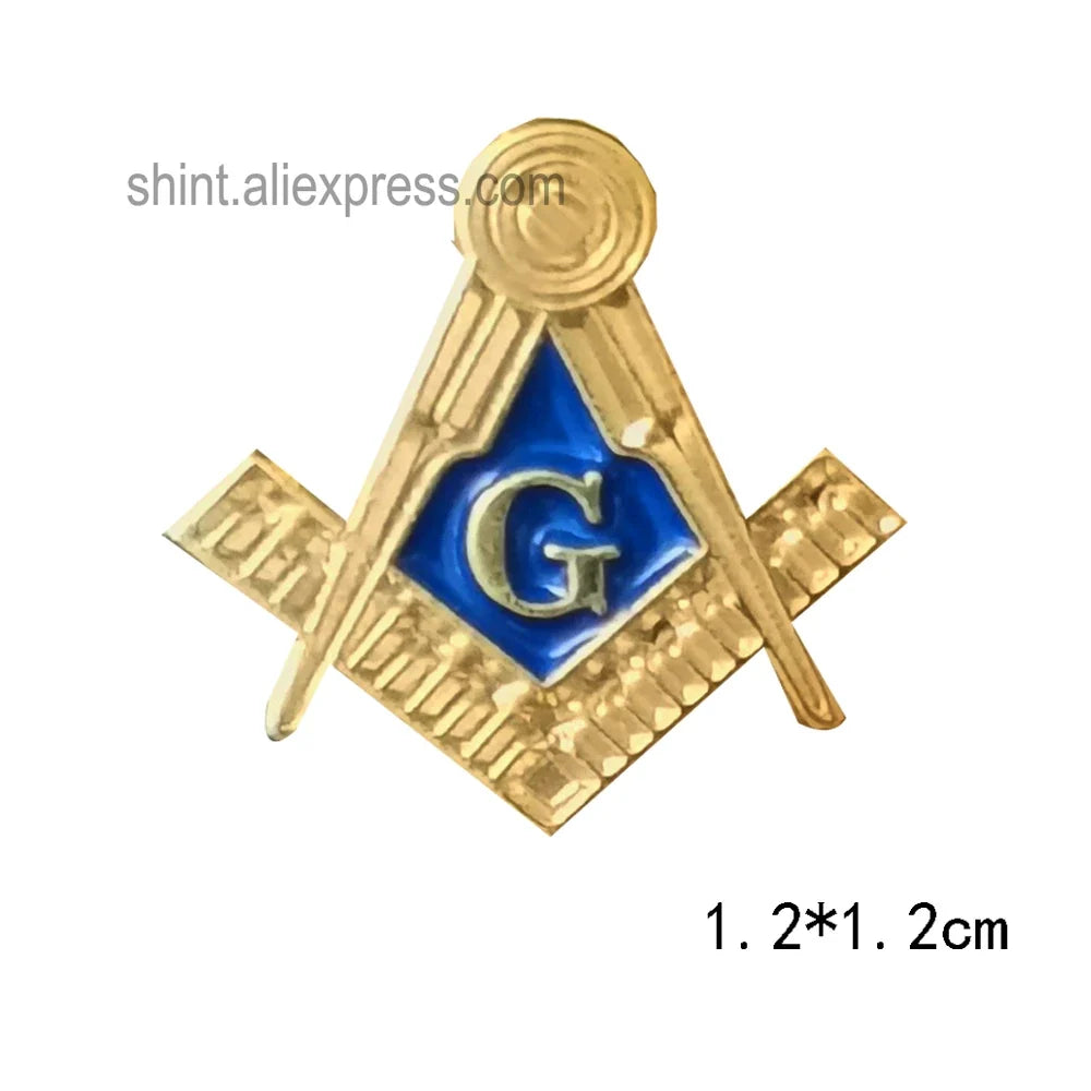Masonic Freemason Lapel Pin - Forget Me Not Sun Past Master Commemorative Badge for Freemasonry Accessories & Collectors