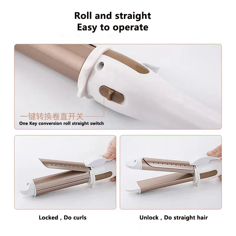 Professional Electric Hair Curler – 9-38mm Temperature Adjustable Curling Iron Wand with LCD Display