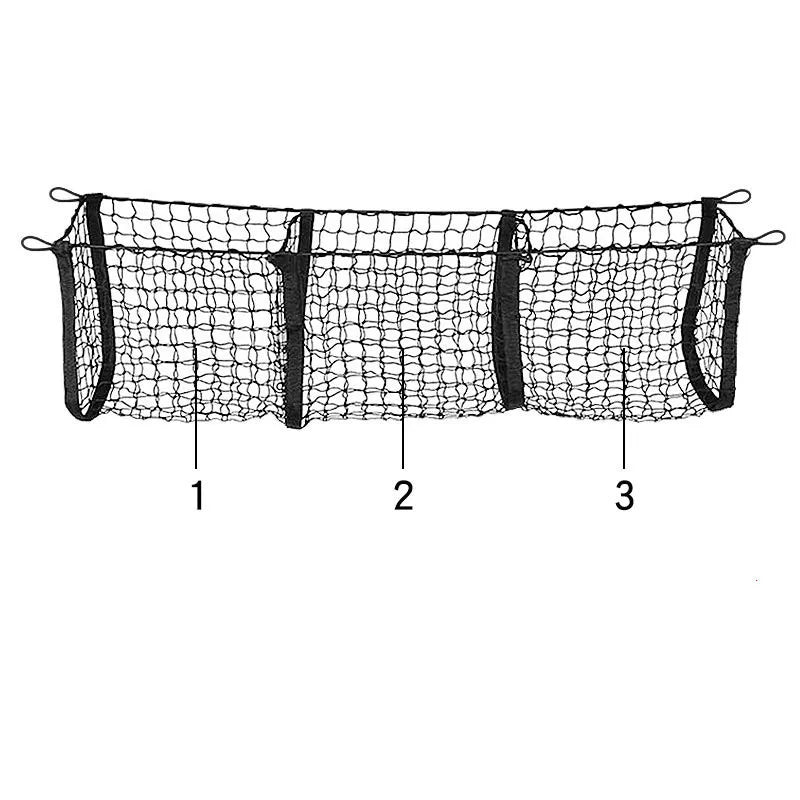 Stretchable Elastic Car Truck Net with Hooks: Heavy Duty Cargo Net for Car, SUV, Truck - Storage Mesh Trunk Organizer Bag