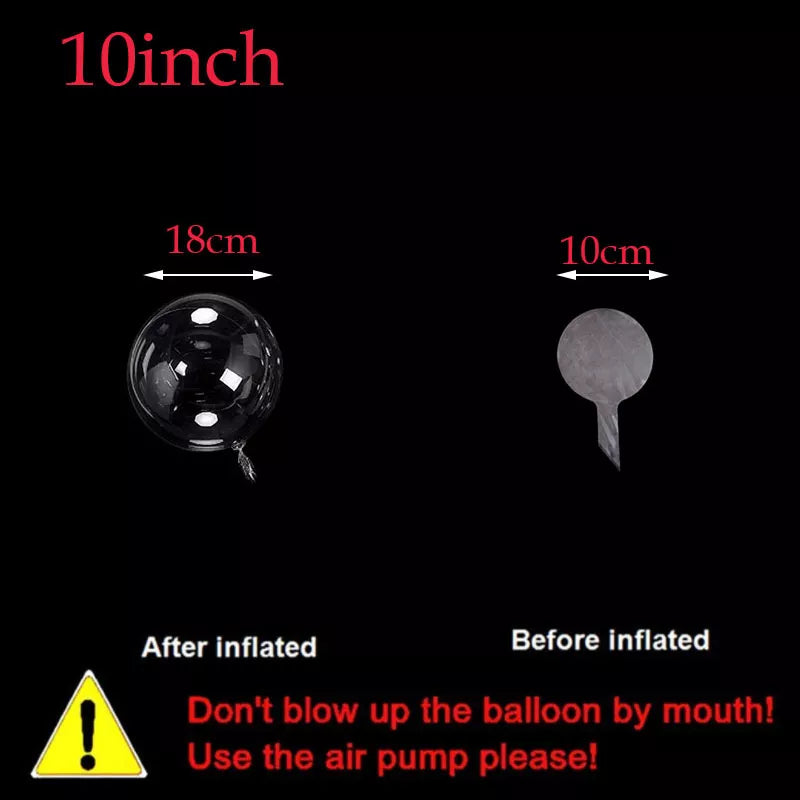 50pc Set of Inflatable Bobo Balloons in Various Sizes - Transparent Globes for Birthday, Wedding, and Baby Shower Decorations