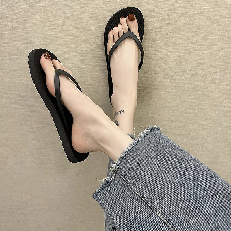 Women's Summer Flat Flip Flops - Comfortable Indoor Home Slippers in Multiple Colors