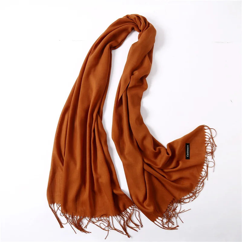 Desgine Solid Cashmere Scarf – Warm Autumn Winter Shawl Wrap with Tassels, Unisex Pashmina for Women and Men 2024