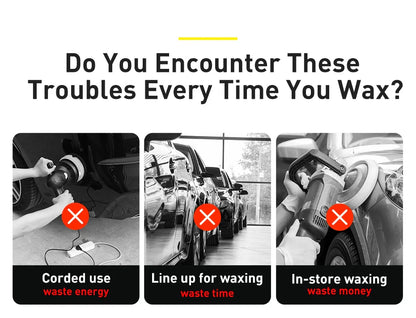 Baseus Wireless Car Polisher — Cordless Electric Waxing & Polishing Machine with Adjustable Speed for Auto Detailing