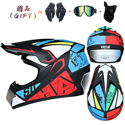 Safety Motocross Helmet for Kids - DOT Approved ATV Cross Bicycle Downhill Capacete, Unisex, Lightweight ABS 1KG
