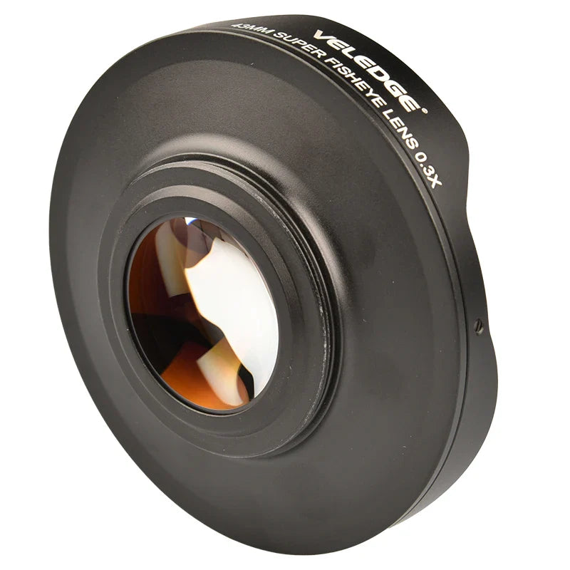 Vlogmagic 0.3X HD Ultra Fisheye Lens Adapter with Hood – 37mm/43mm Low-Dispersion Glass for Video Cameras & Camcorders