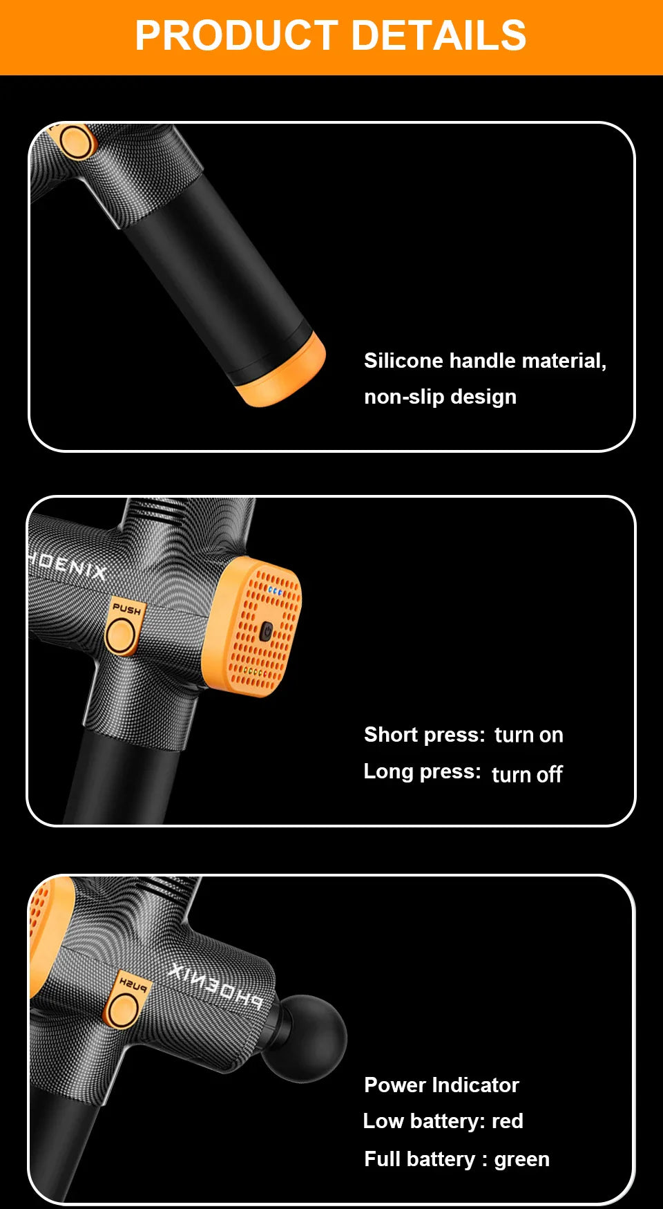 Phoenix A2 Massage Gun – Deep Tissue Muscle Relaxation, Handheld Portable Fascia Vibrator with Display