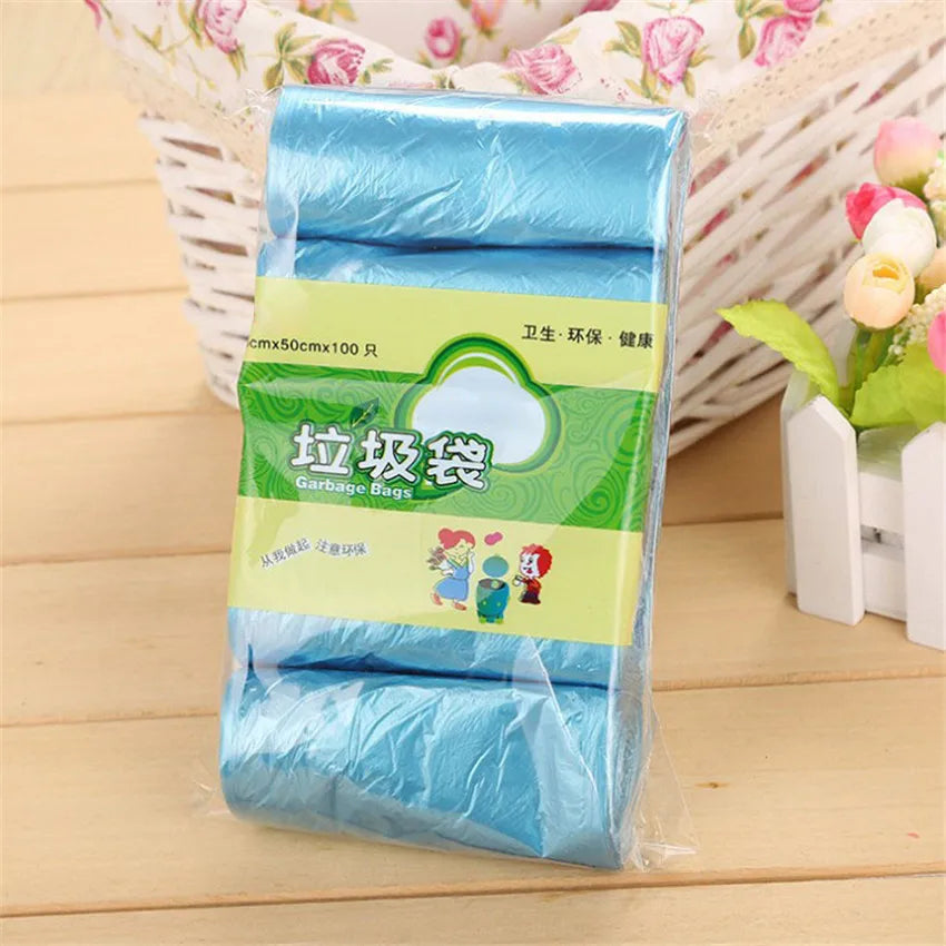 5 Rolls PE Disposable Trash Bags – Colorful Leak Resistant Garbage Bags 45×50cm for Kitchen Living Room Waste Storage Bags