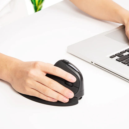 Delux M618XSD Seeker Ergonomic Vertical Mouse – OLED Screen, 4000DPI, Rechargeable 1000mA, Removable Back Cover