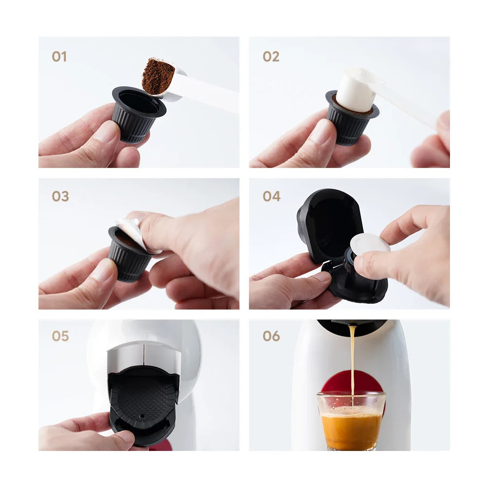 Dolce Gusto Reusable Capsule Adapter: Coffee Adapter Compatible with Genio S / Piccolo XS Coffee Machine - Espresso Accessories