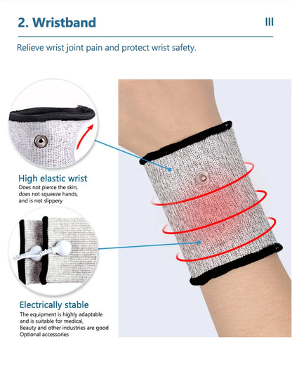 Conductive Silver Fiber Electrode Gloves & Socks – Muscle Stimulator TENS Bracer for Hand & Foot Massage