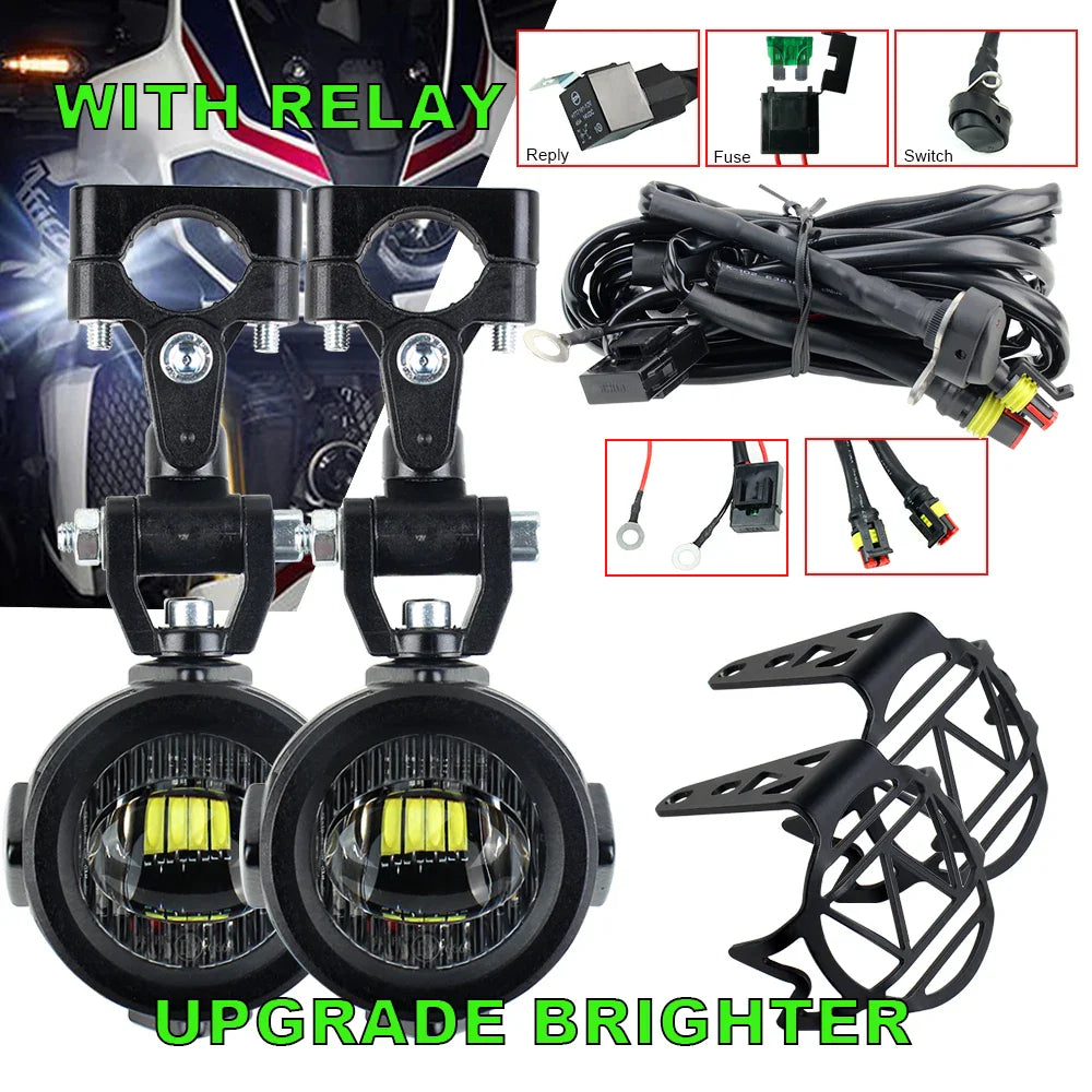40W LED Motorcycle Fog Lights for BMW R1200GS, F800GS, F700GS, F650 & K1600 – 6000K Bright Auxiliary Driving Lamps
