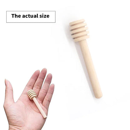 100-Pack High-Quality Wooden Honey Dipper Sticks - Long Handle Jar Spoons for Efficient Honey Stirring, Practical Kitchen Tools