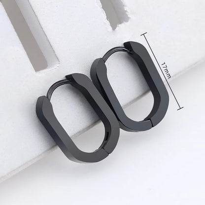 MEYRROYU Stainless Steel Mini Hoop Earrings – 3 Color Geometric Jewelry for Women & Men