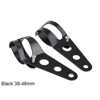 Universal Motorcycle Headlight Mount Bracket – Adjustable Fork Clamp Holder for Chopper & Motor Forks 27-48mm