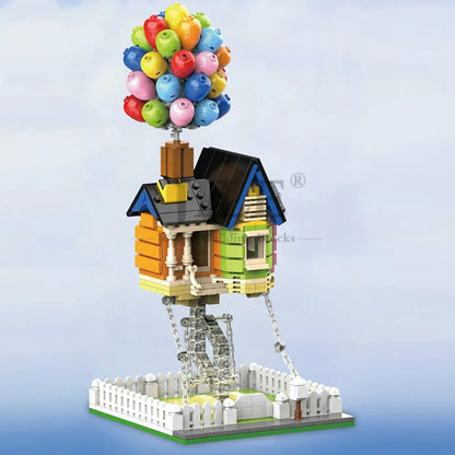 555PCS Flying Balloon House Building Blocks - MOC 7025 City Street View Model & Creative DIY Toy Gift